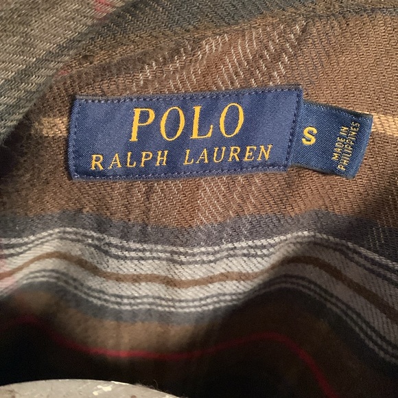 Polo Ralph Lauren Olive Ls Flannel Size Small - Picture 4 of 6